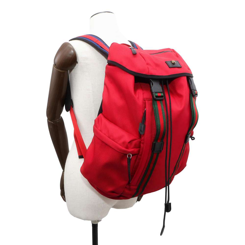 GUCCI Cherie Line Cat Head Backpack Red 429037 Canvas Leather