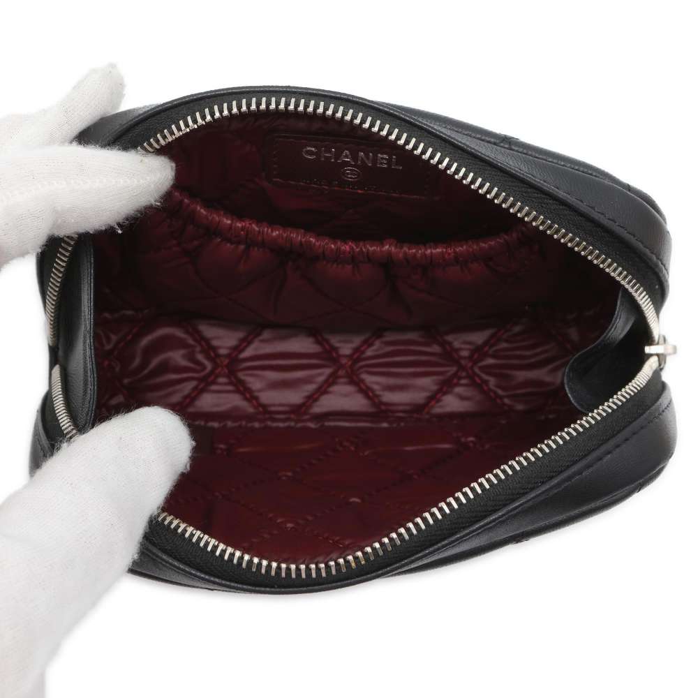 Chanel Matelasse Pouch Black A80909 Lambskin