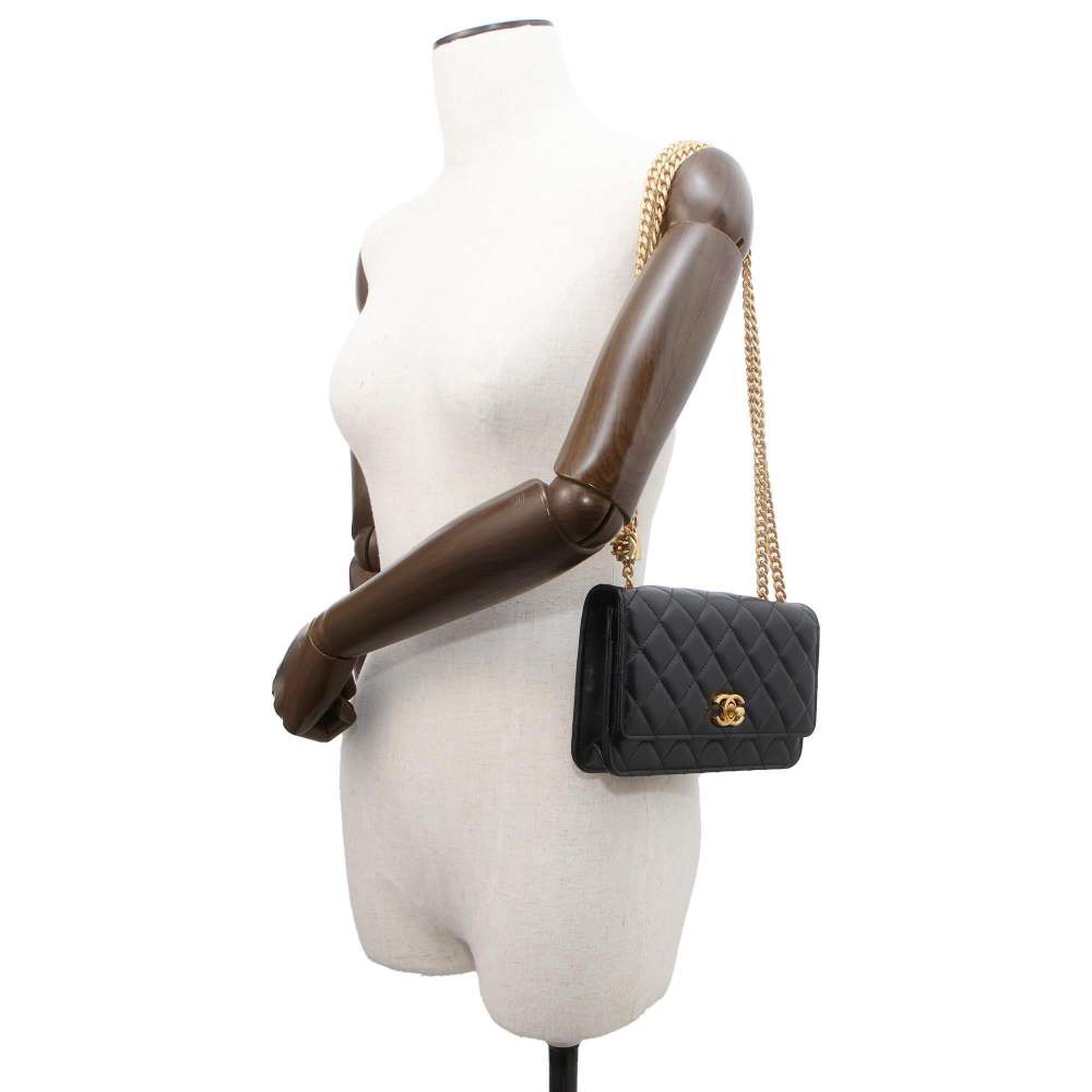 Chanel Matelasse Chain wallet Black Lambskin