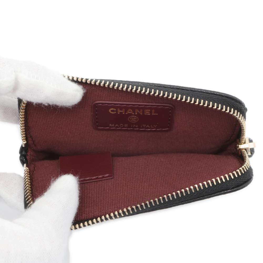 Chanel Matelasse CardCoin purse Black AP2061 Caviar Leather