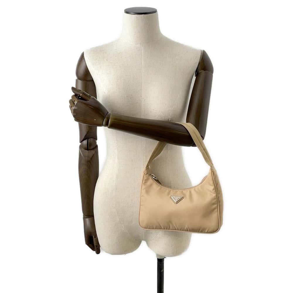 PRADA Re-Edition2000 One Shoulder Bag Beige 1NE515 Nylon