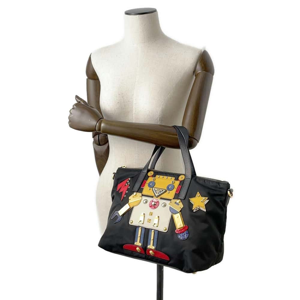 PRADA 2WAYHandbag Robot Black 1BG061 Nylon