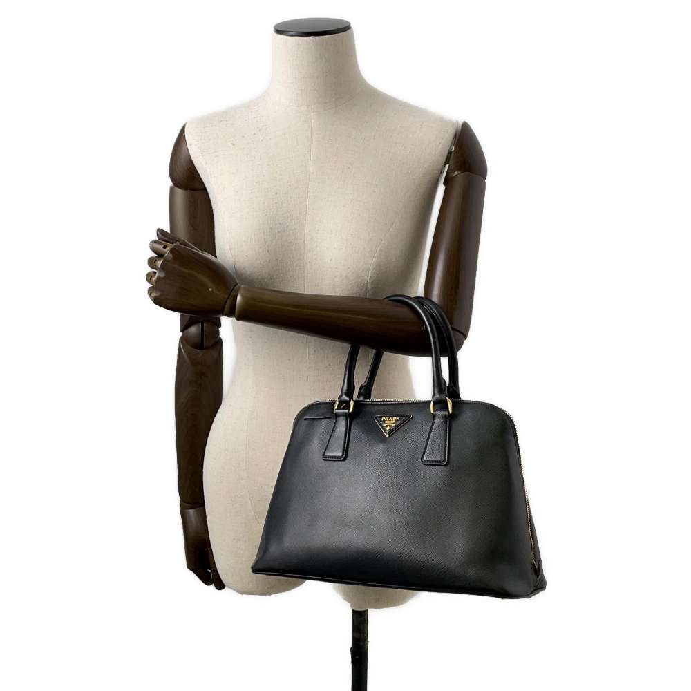 PRADA 2WAY Handbag Black BL0837 Leather