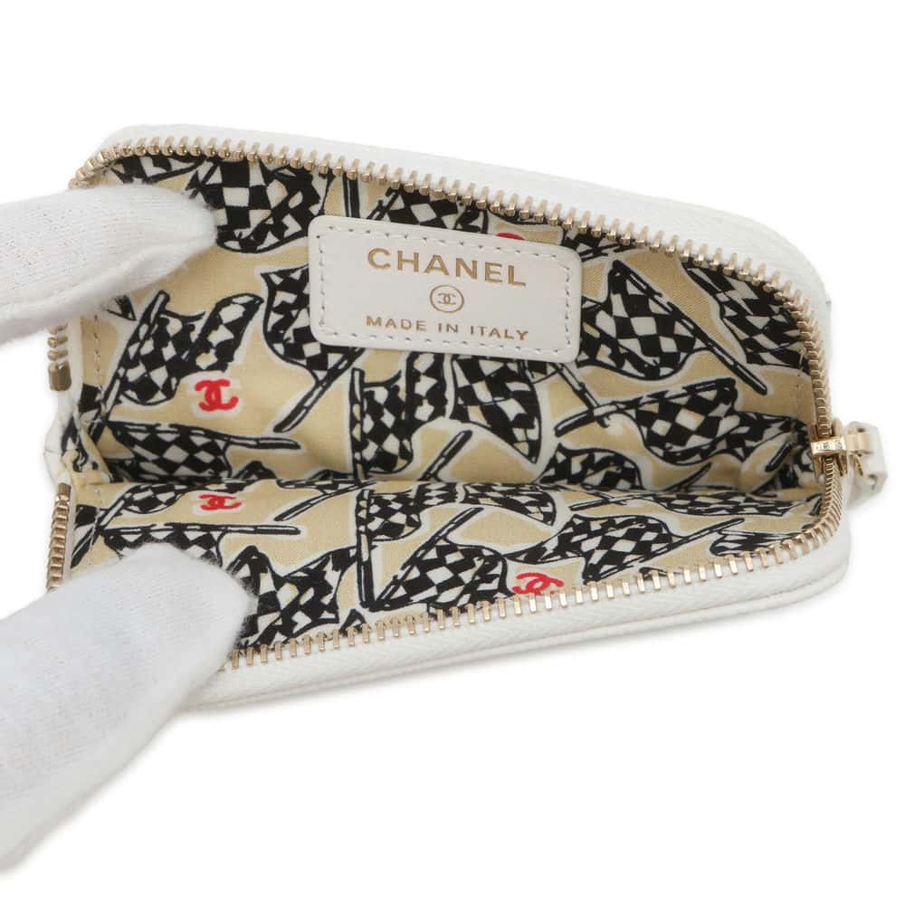 Chanel Matelasse Coin purse White AP3138 Caviar Leather