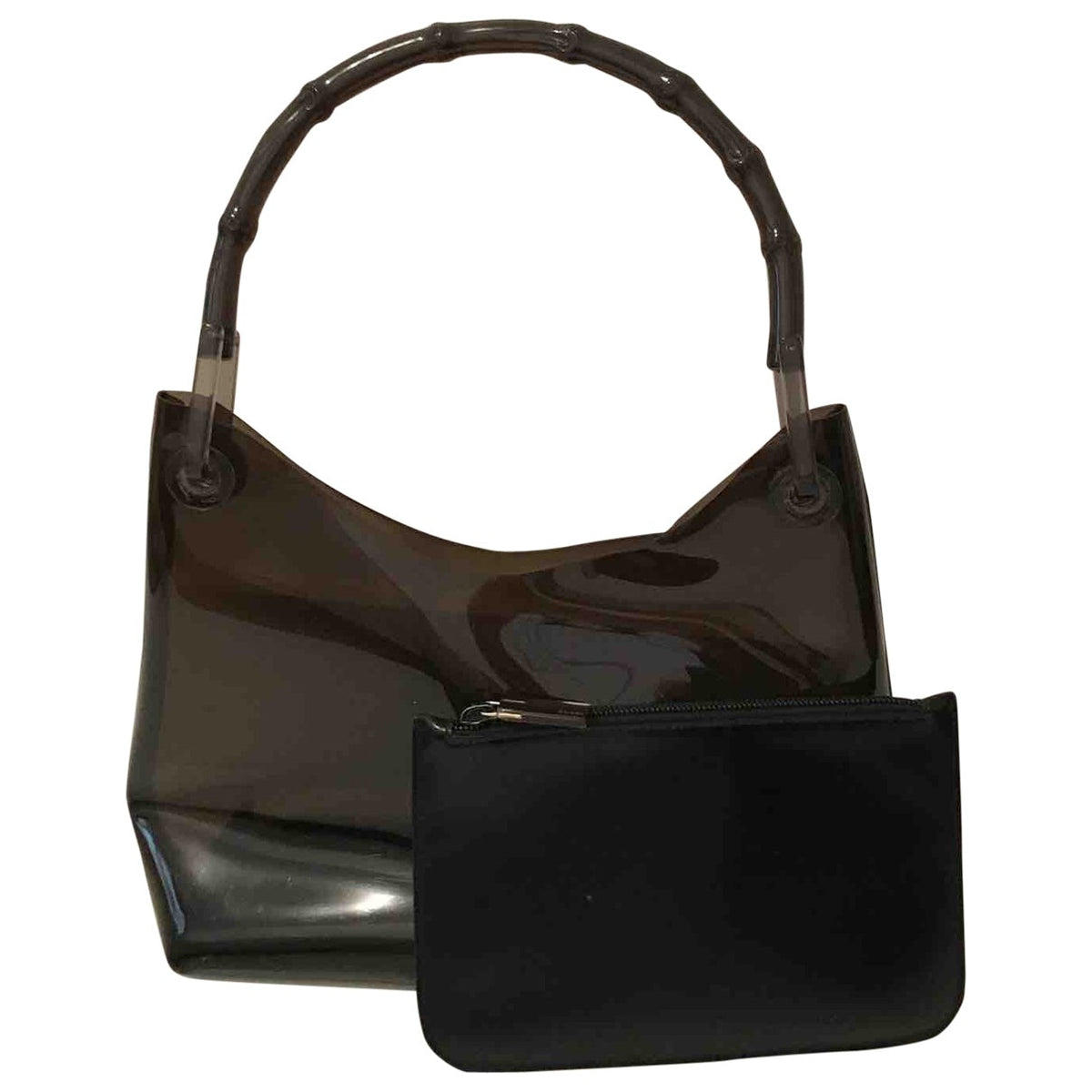 Gucci bamboo black plastic handbag