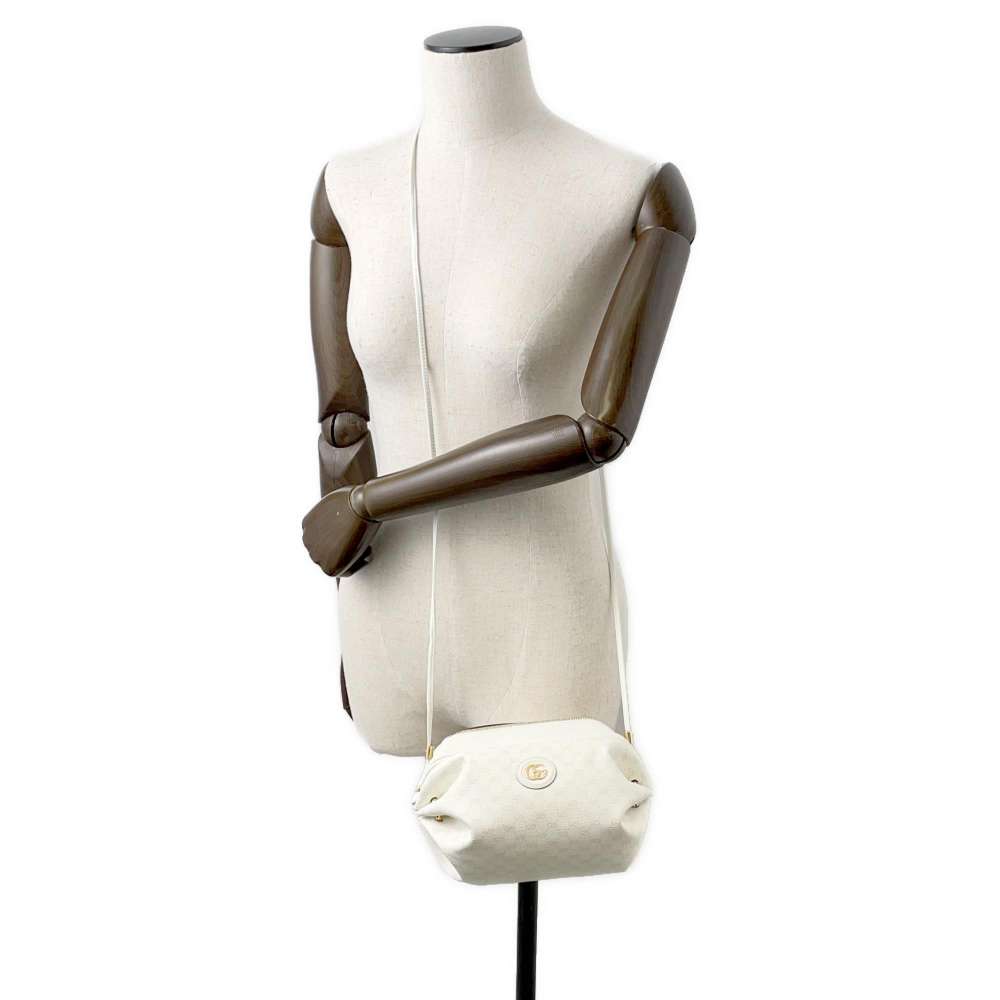 GUCCI Candy Motif Micro GG Shoulder Bag White 564580 PVC Leather