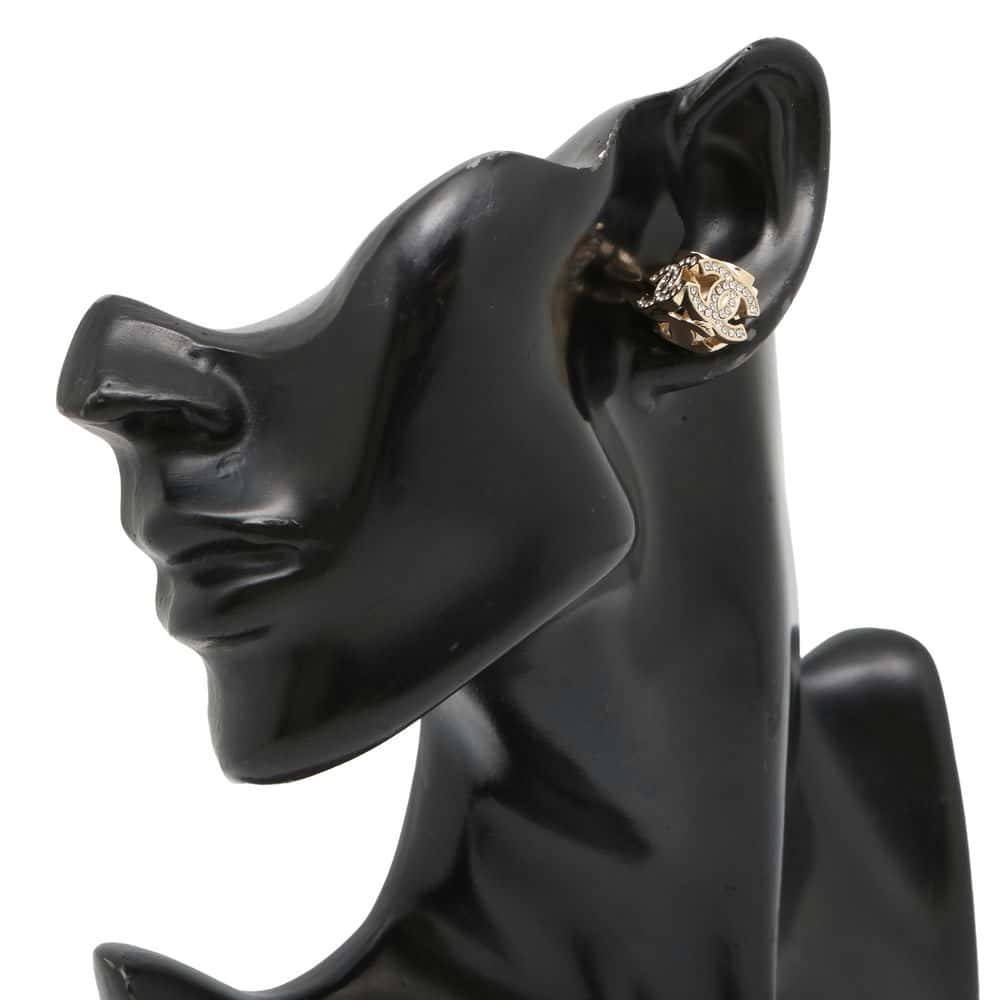 Chanel CC Logo Cube Earrings ABB785 Metal Rhinestone
