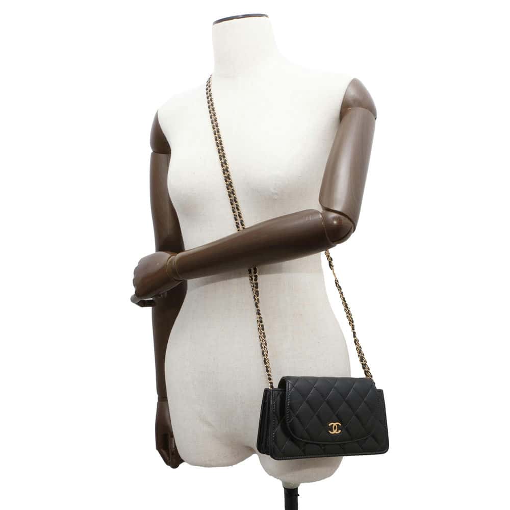 Chanel Matelasse ChainShoulder wallet Black AP3003 Lambskin