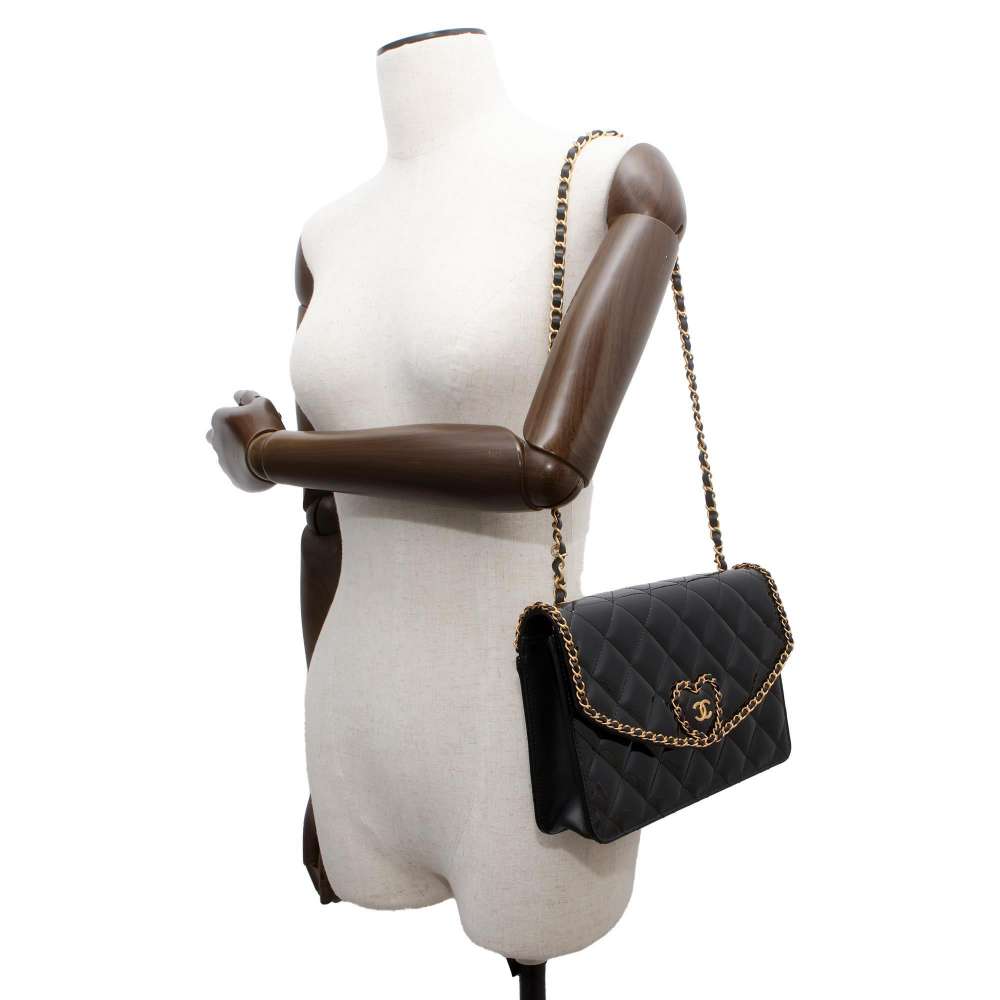 Chanel Matelasse ChainShoulder Bag Black AS4900 Patent Leather