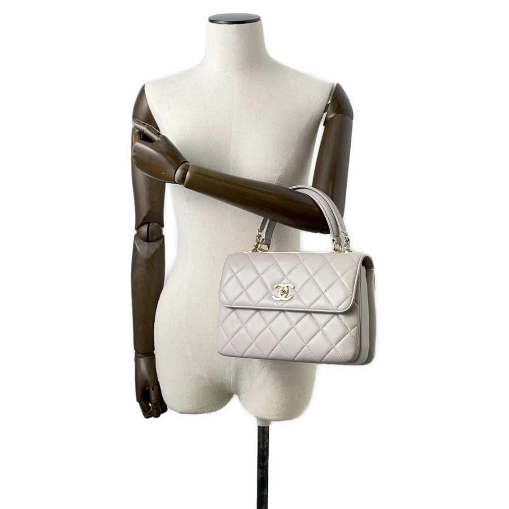 Chanel Top handle flap Bag Gray A92236 Lambskin