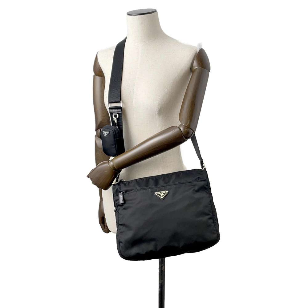 PRADA Re-Nylon Shoulder Bag Black 1BC421 Nylon Leather