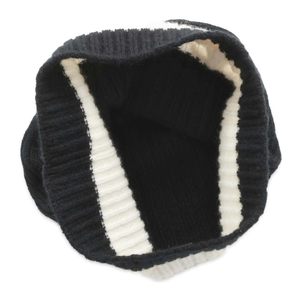 Chanel CC Logo KnitHat Black/White Cashmere100%