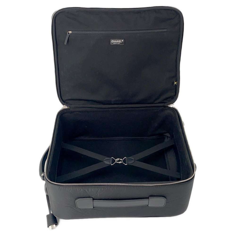 Chanel Matelasse CC Logo Paris New York Line Carry Case Black A33107 Nylon Leather
