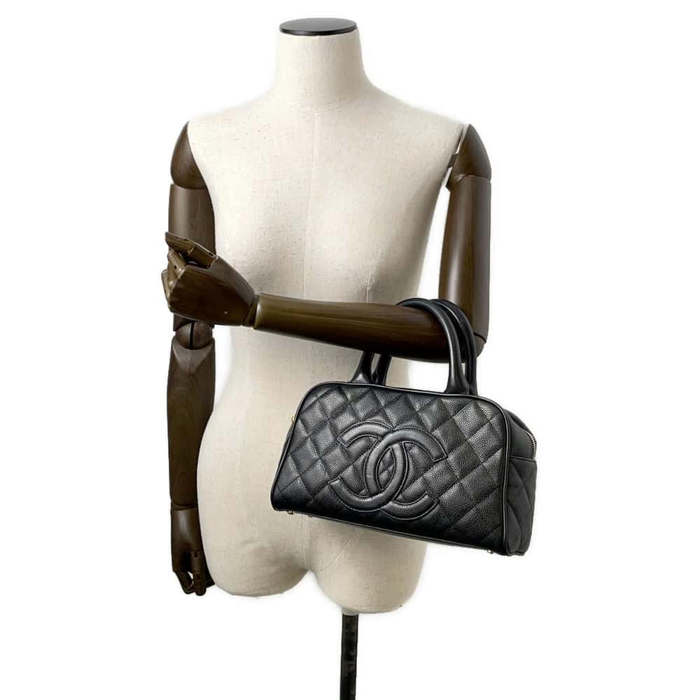 Chanel Matelasse Mini Travel Bag Black A20996 Caviar Leather