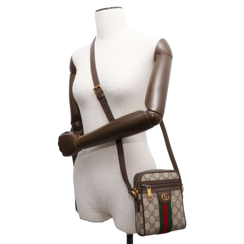 GUCCI GG Supreme Offdia Shoulder Bag Beige/Brown 598127 GG Canvas Leather