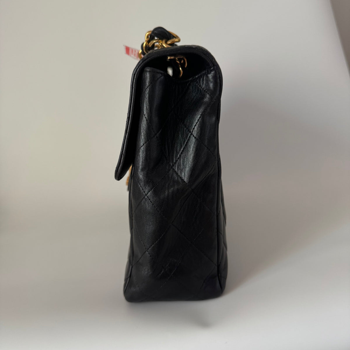 Chanel Vintage Classic Maxi Flap Black Lambskin Leather Giant CC 24 Gold Hardware