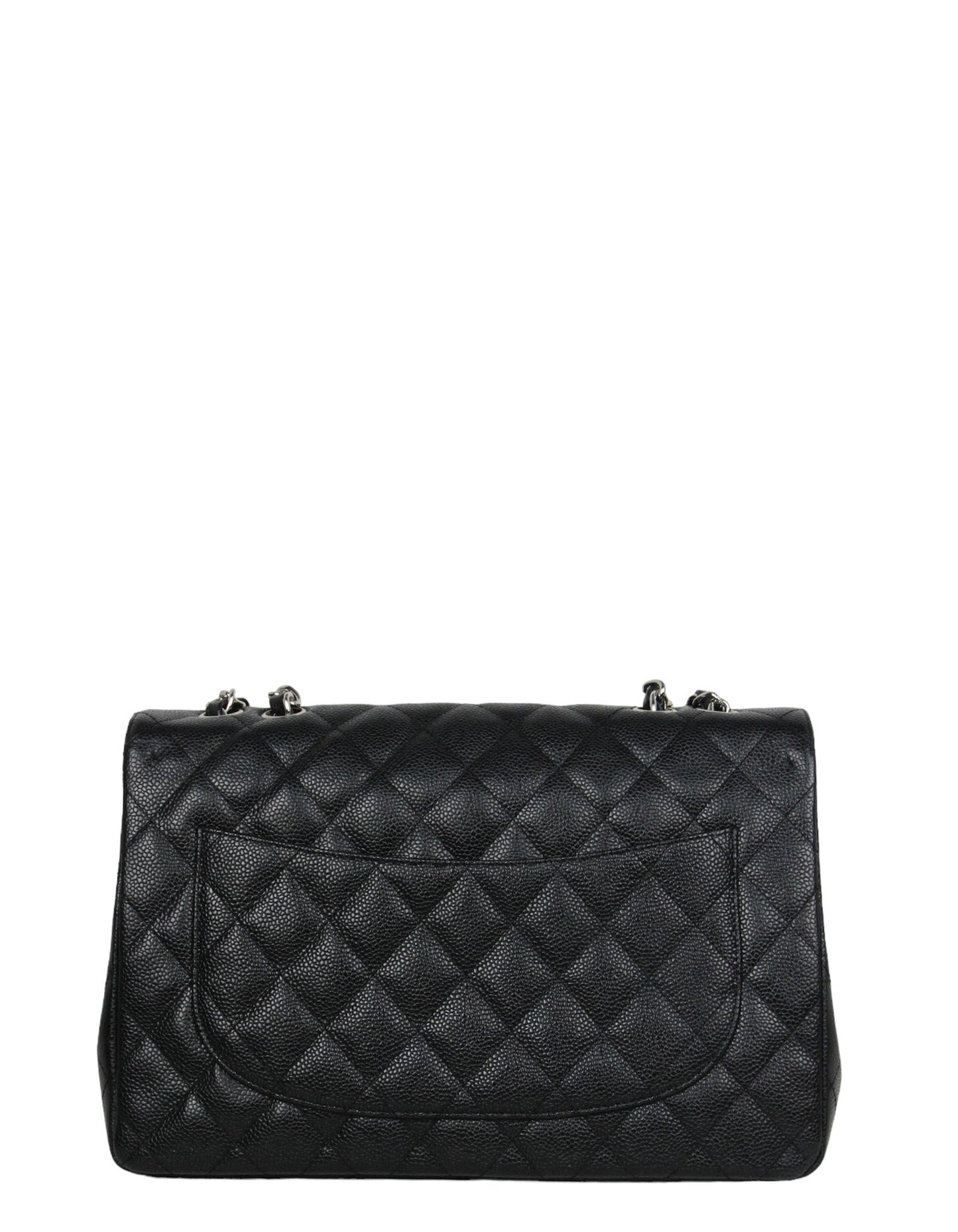 Chanel Black Caviar Leather Single Flap Jumbo