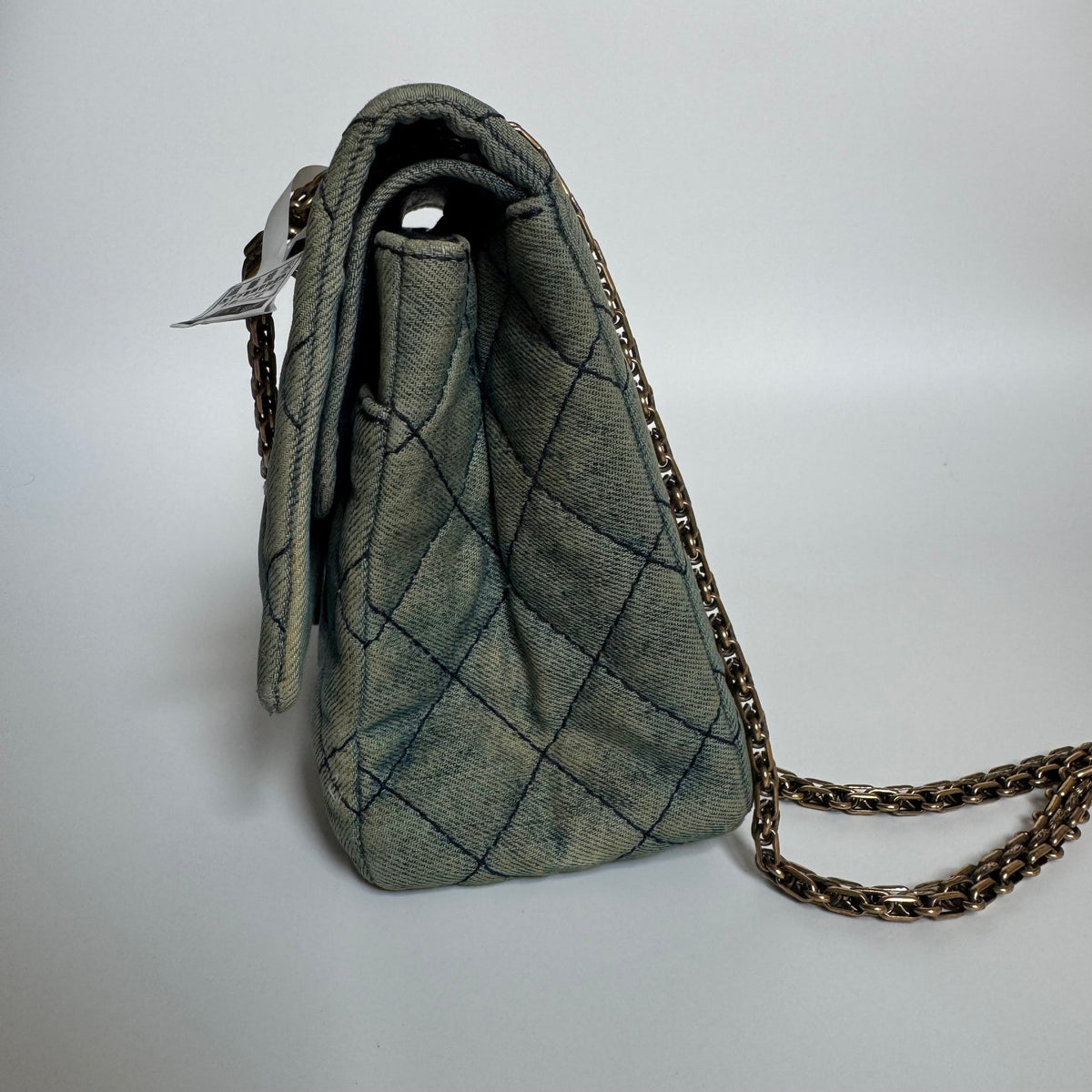 Chanel 2.55 Jumbo Double Flap Denim Gold-tone Hardware 2012