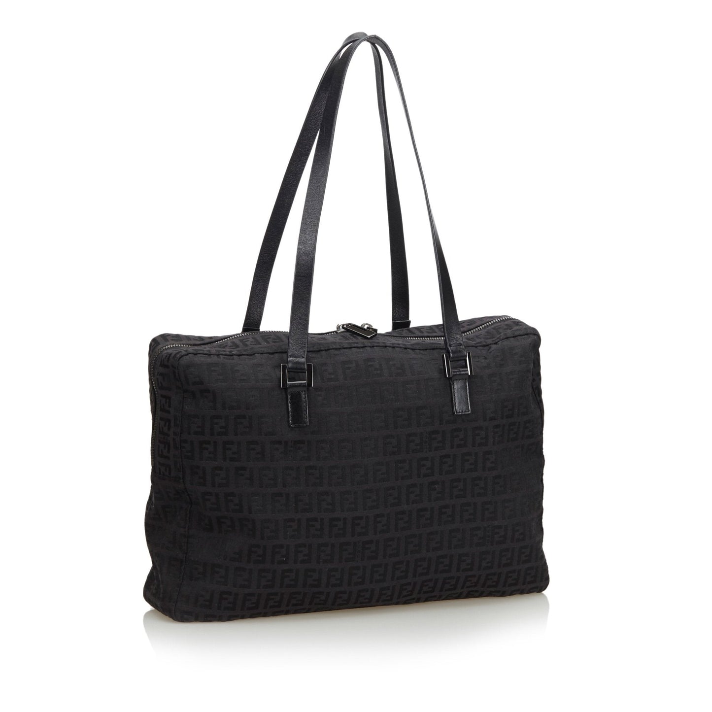 Fendi Black Canvas Fabric Zucchino Shoulder Bag Italy