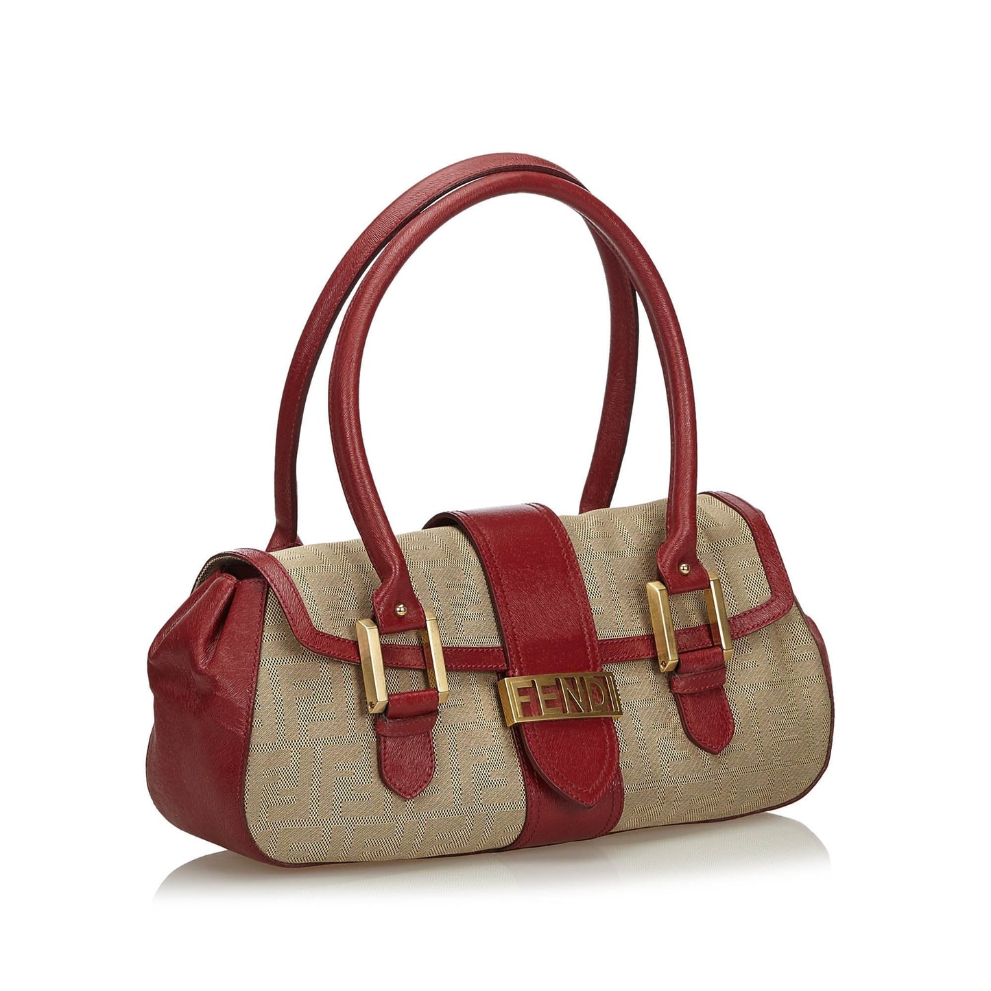 Fendi Brown Beige Canvas Fabric Zucca Handbag Italy