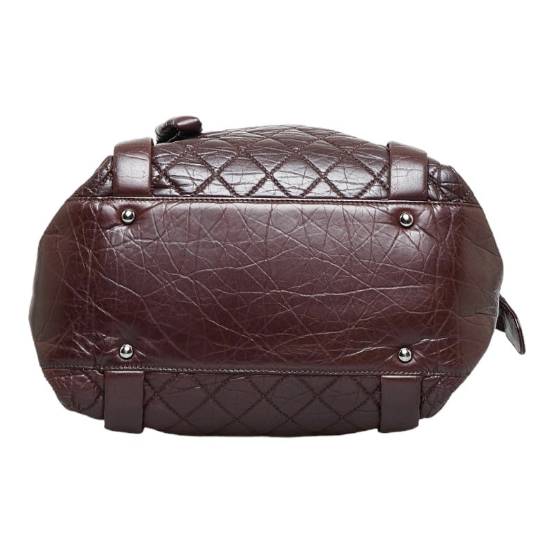 Chanel Cocomark Luxury Line Chain houlder Bag Bag Brown Silver Leather CHANEL
