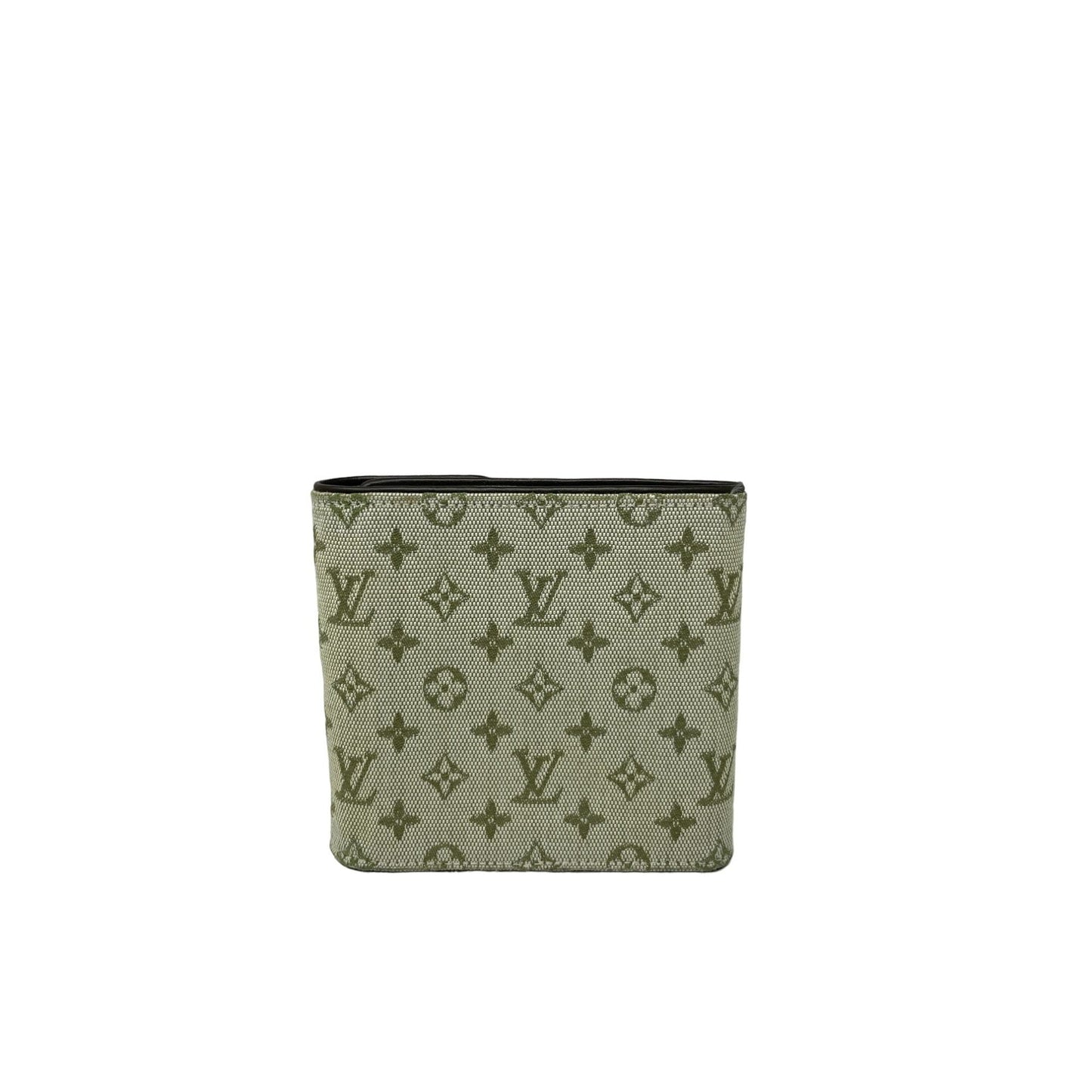 LOUIS VUITTON Louis Vuitton Monogram Mini Lin Pattern Porte-Billets Compact Wallet - Green