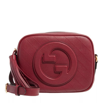 Small Gucci Blondie Quilted Crossbody Bag Leather Red