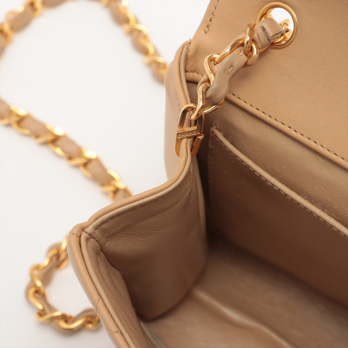 ITEM 15 - Chanel Vintage Mini CC Beige Single Flap Bag