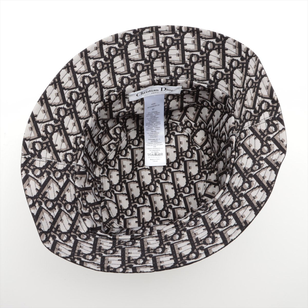 Dior Reversible Oblique Black Bucket Hat Size 57