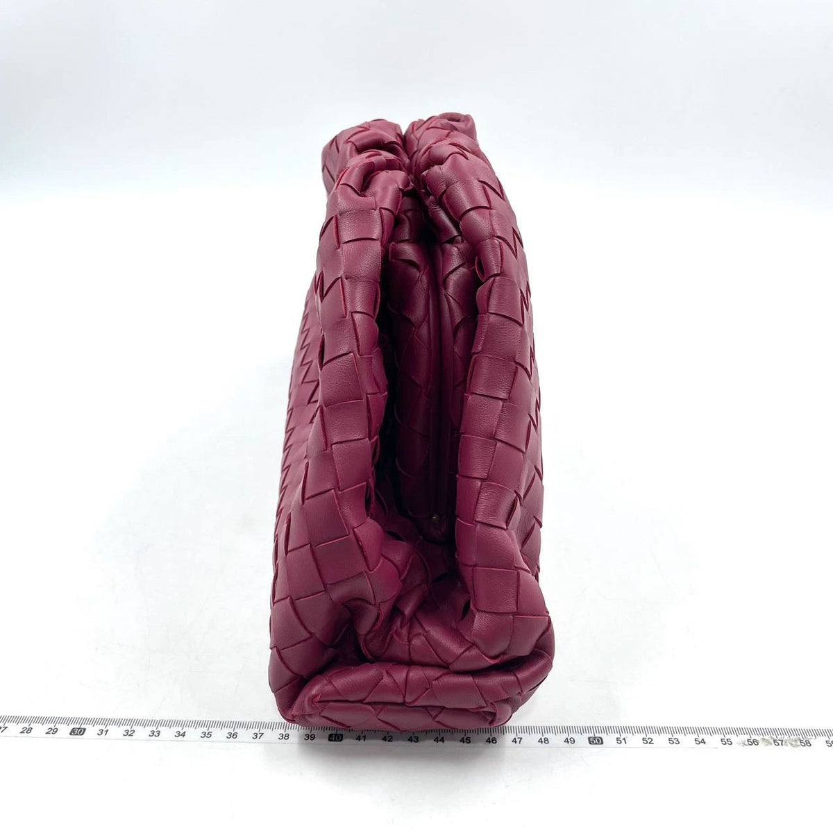Bottega Veneta Pouch Large Intrecciato Leather Clutch Burgundy