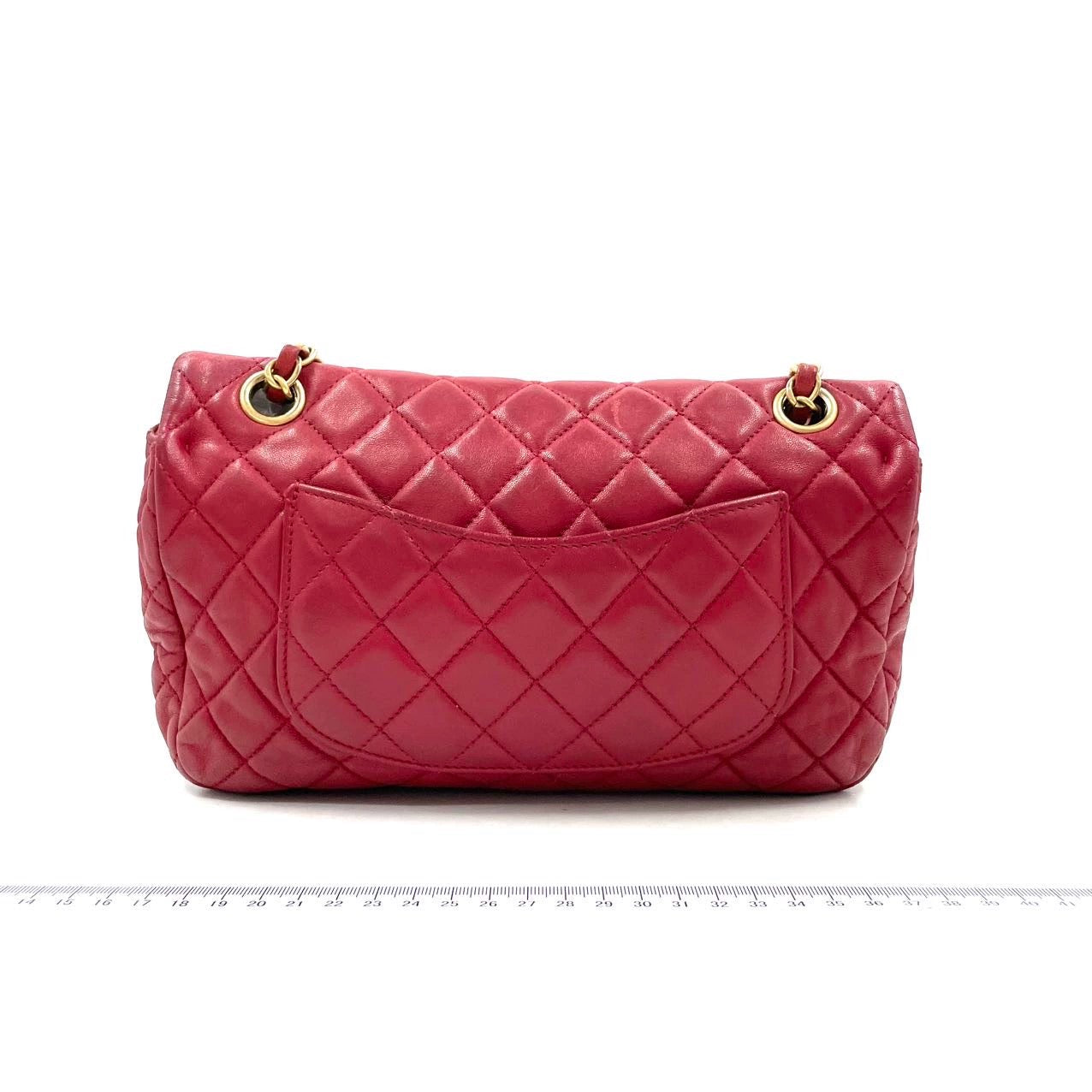 Chanel Seasonal Flap Medium Red Lambskin Leather Valentine Marine Charms