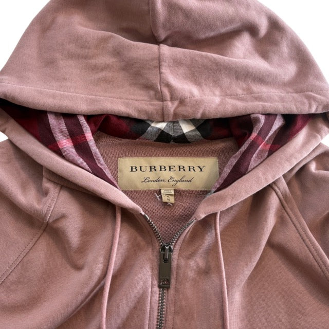 Burberry Short Sleeve Zip Up Hoodie - Men's XL