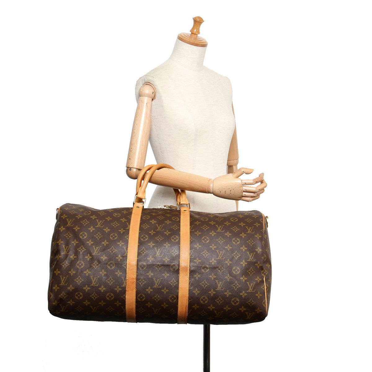 Louis-Vuitton Monogram Keepall Bandouliere 55 Brown
