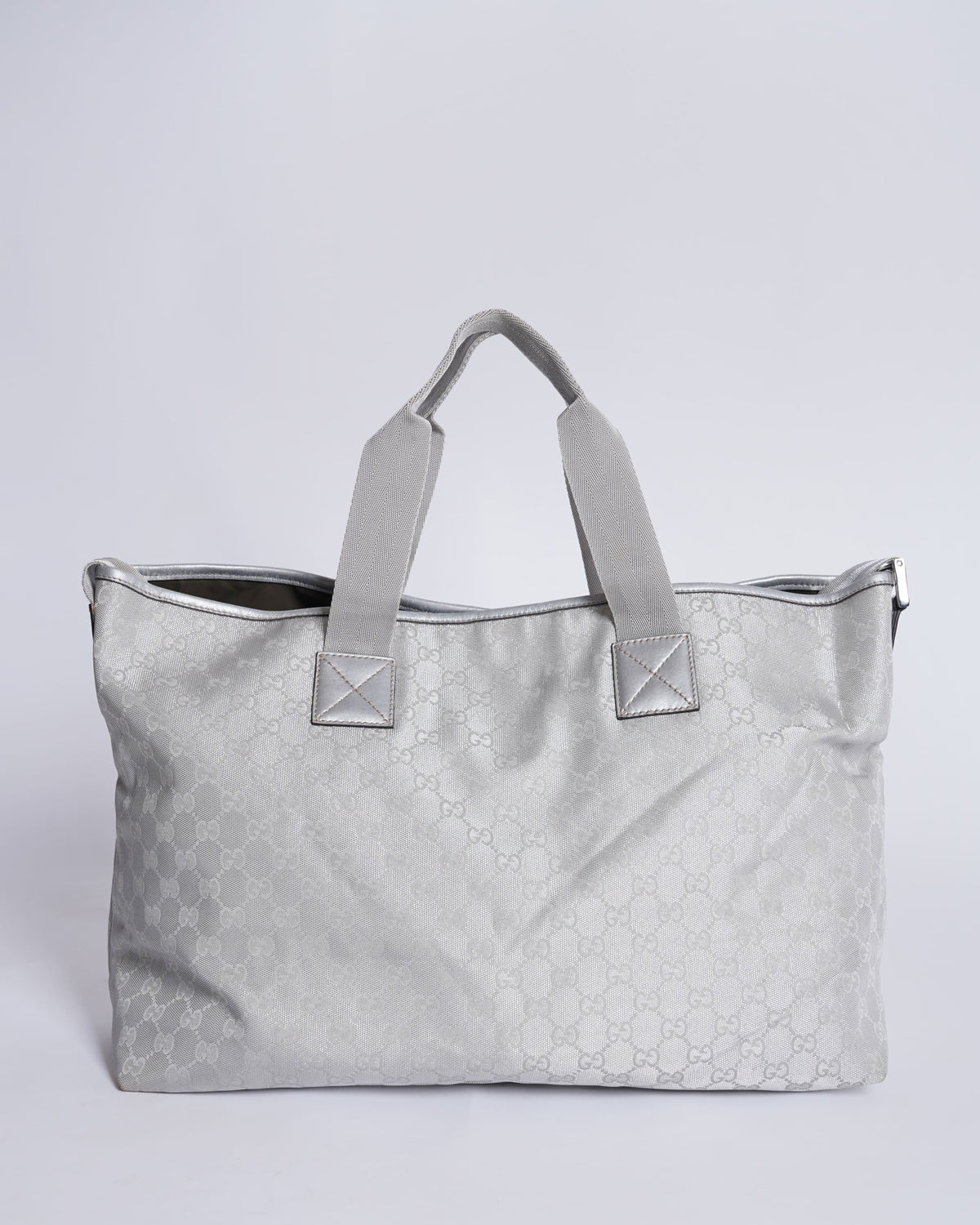 Gucci Silver GG Canvas Travel Bag Silver