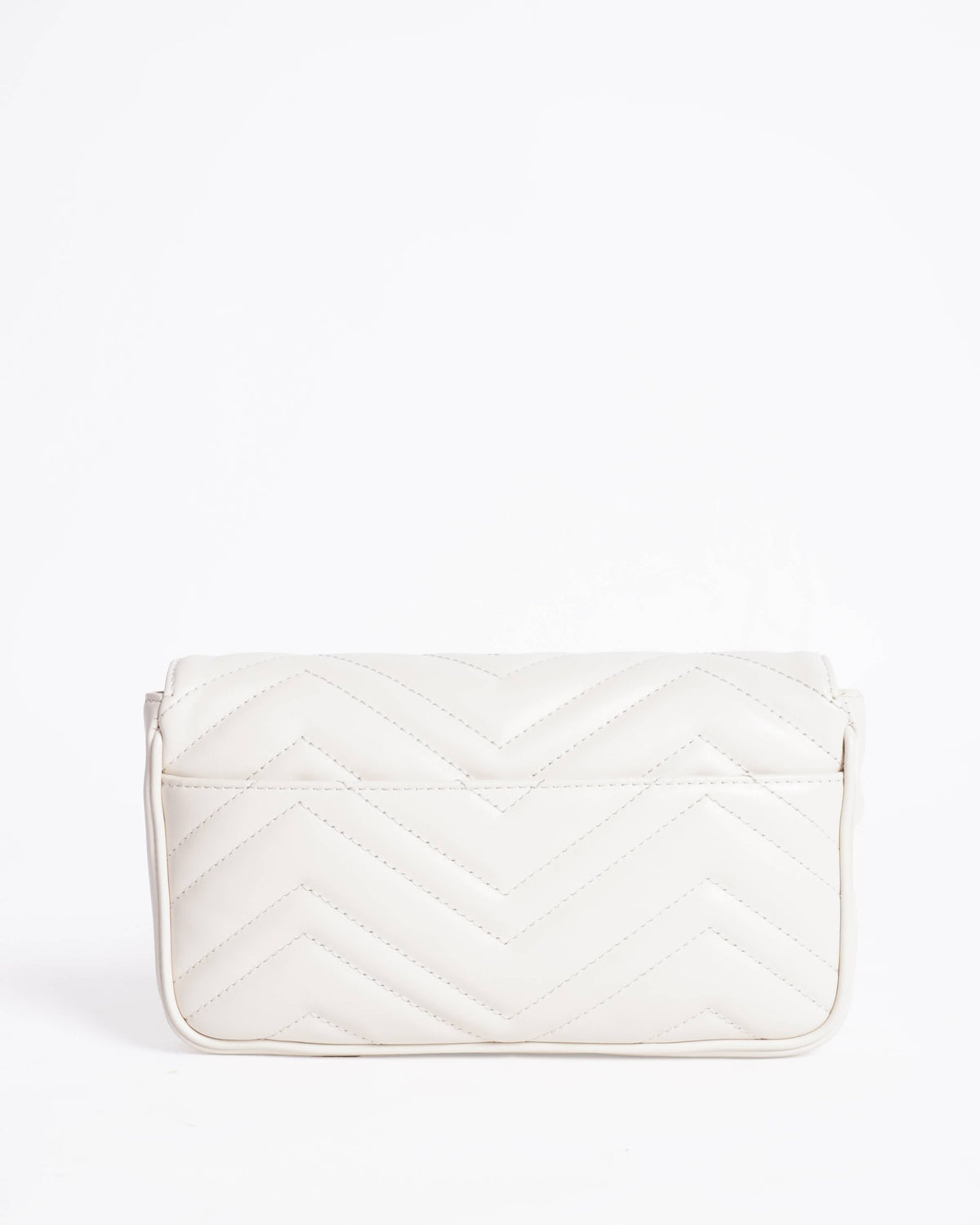 New Gucci Marmont GG Small White Matelassé Crossbody Bag