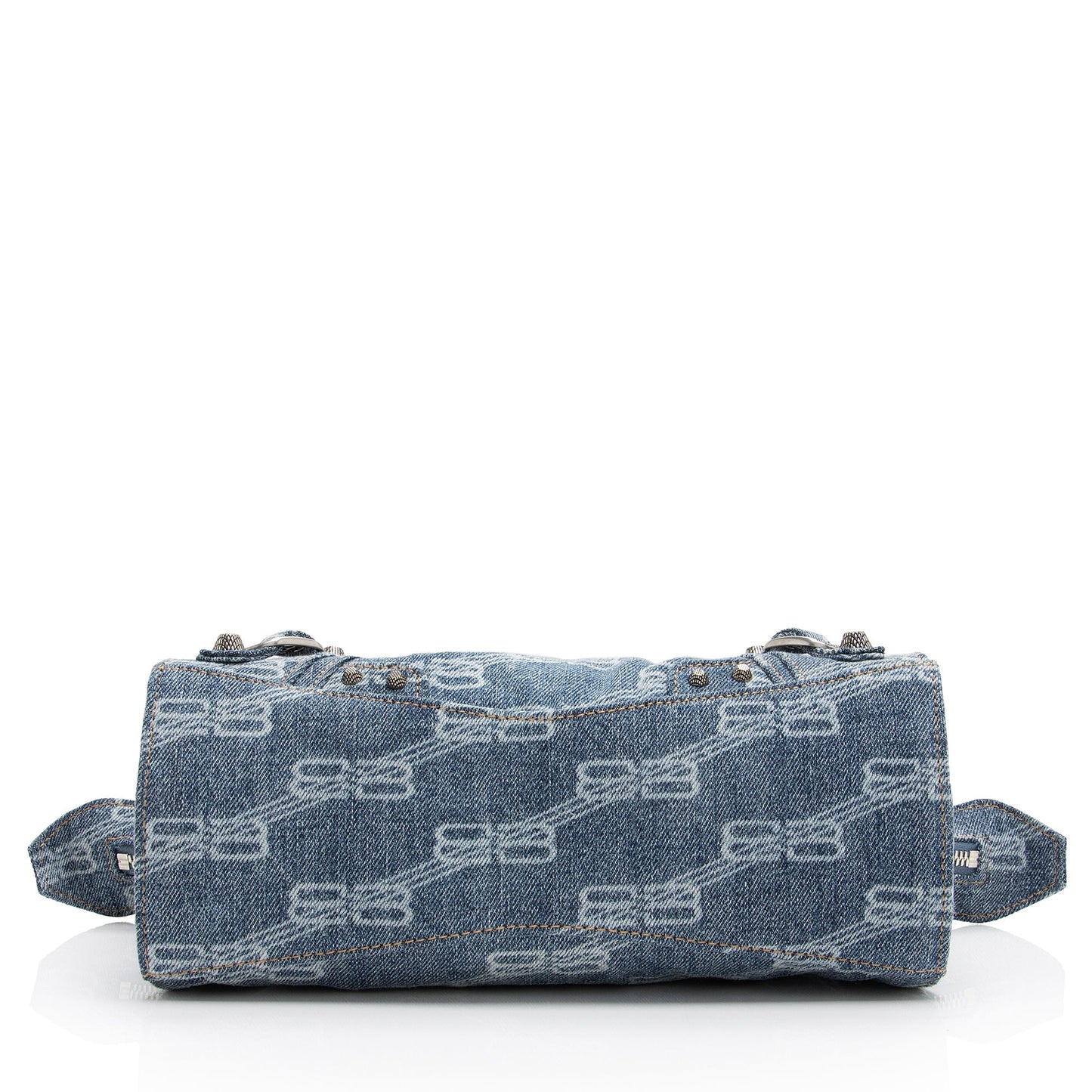 Balenciaga BB Monogram Denim Neo Cagole City XS Satchel (SHF-23464)