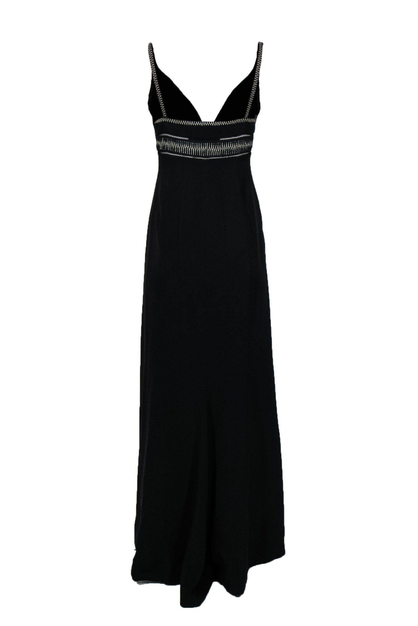 Balenciaga - Black Sleeveless Gown w/ Silver Embroidery Sz M