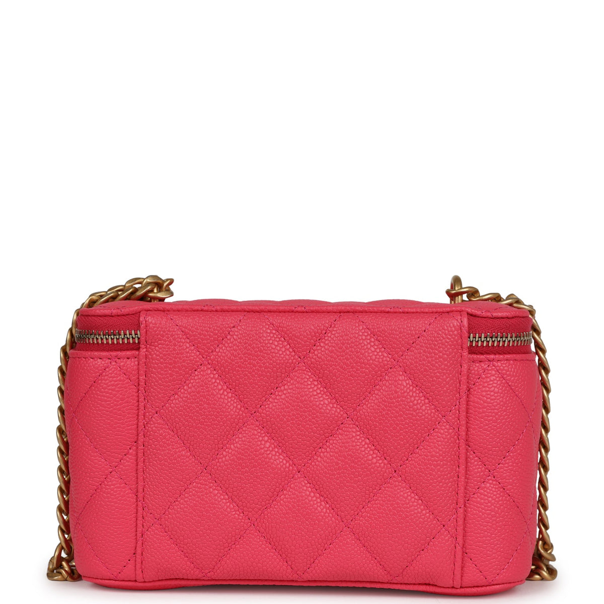 Chanel Small Vanity Case Hot Pink Caviar Brushed Gold Hardware