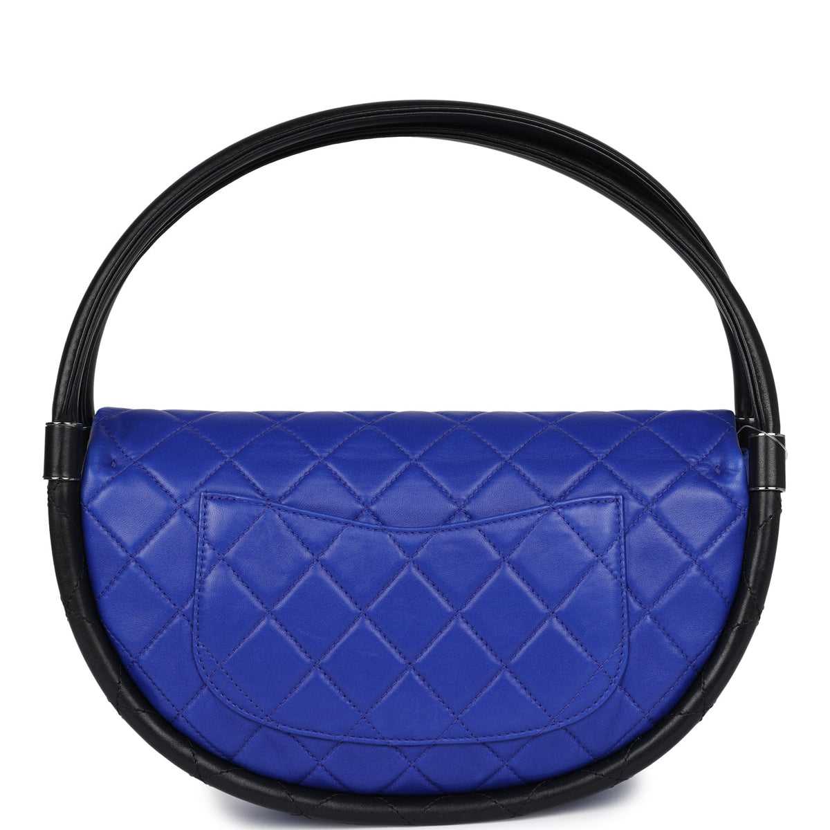 Chanel Small Hula Hoop Bag Dark Blue and Black Lambskin Ruthenium Hardware