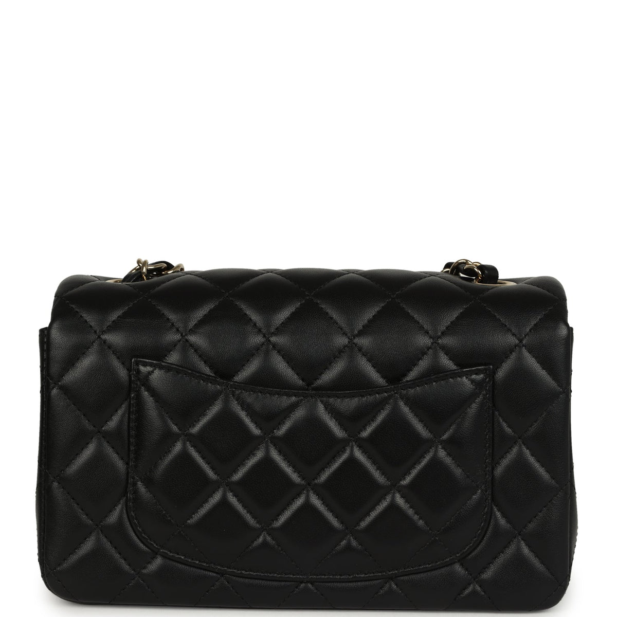 Chanel Mini Classic Rectangular Flap Bag Black Lambskin Light Gold Hardware