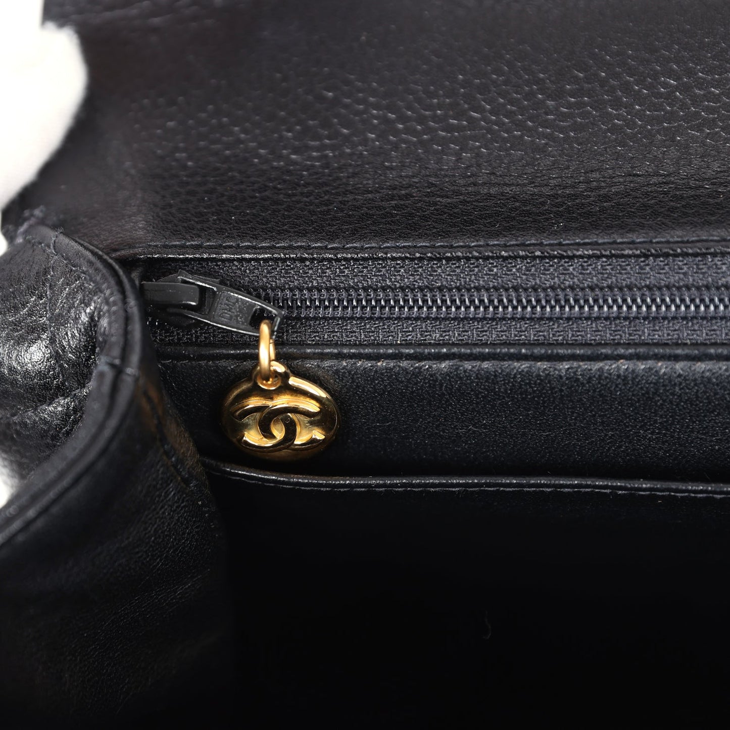 Vintage Chanel Kelly Flap Bag Black Caviar Gold Hardware
