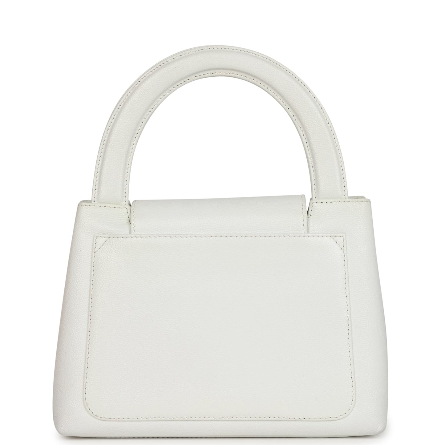 Vintage Chanel Small Kelly White Caviar Gold Hardware