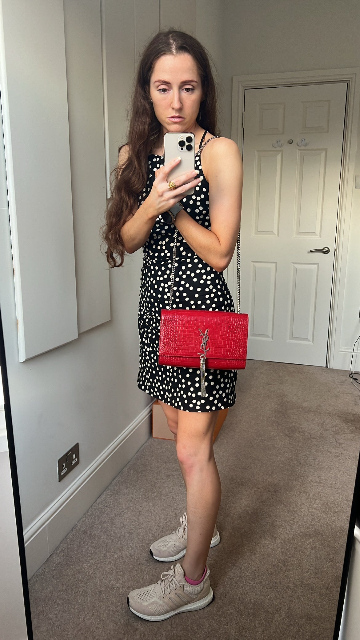 Yves Saint Laurent (YSL) Red Medium Kate Tassel with Silver Hardware