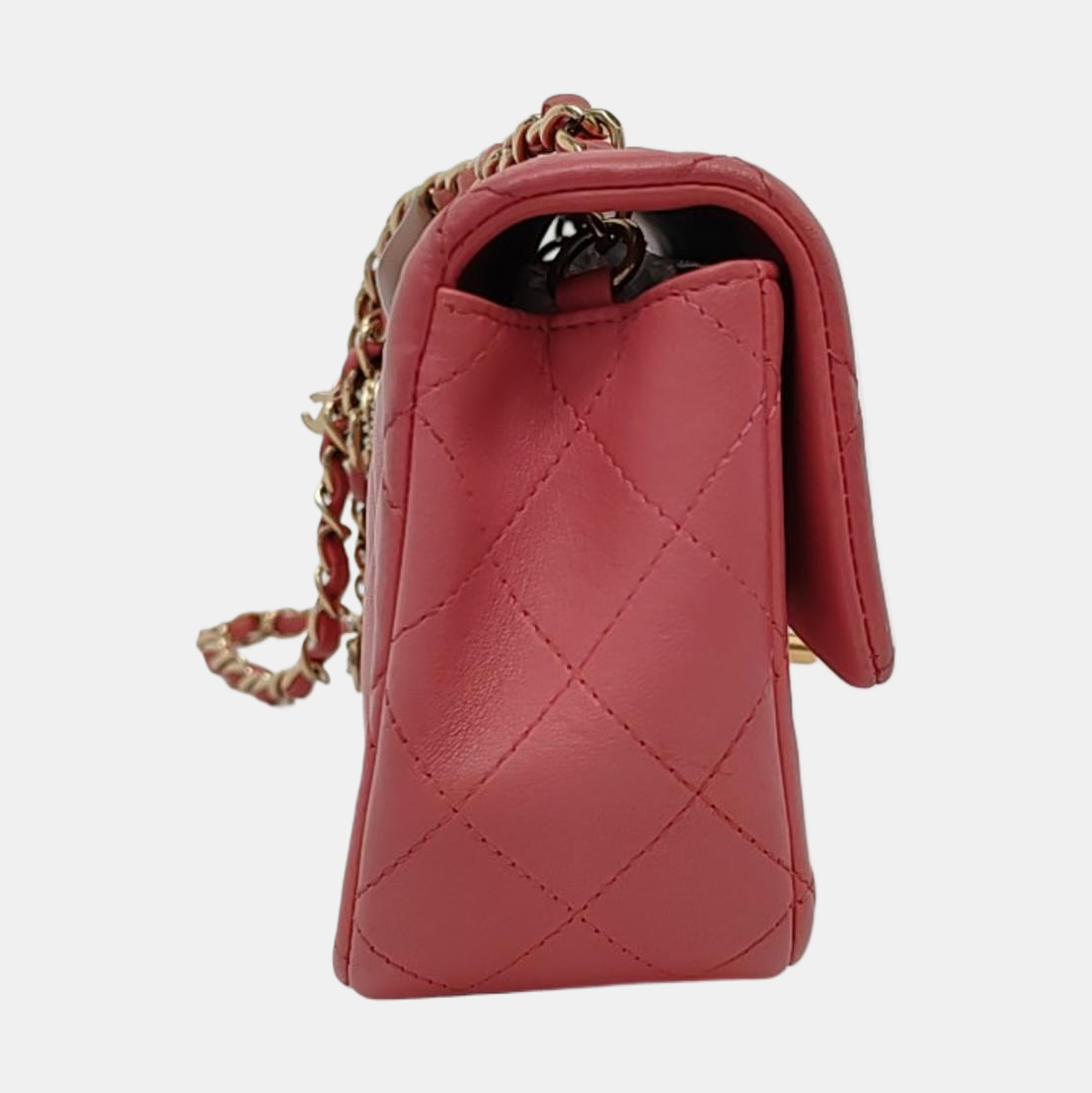 Chanel Classic Flap Rectangular Mini Pink Lambskin Gold Hardware 2014