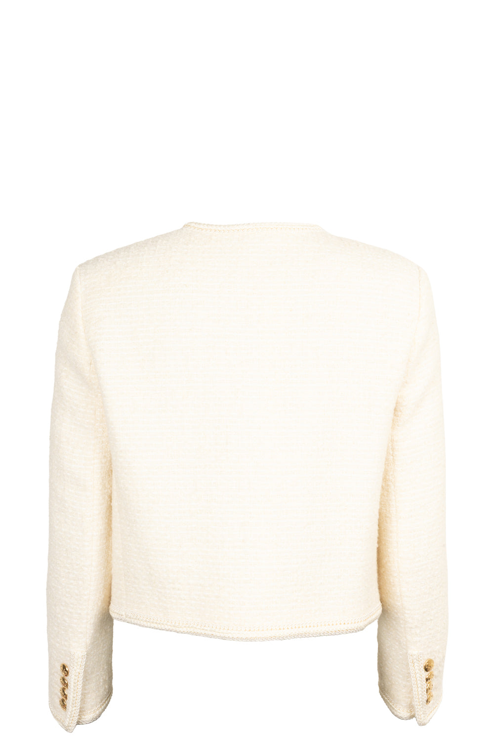CELINE Patch Pocket Tweed Jacket Ivory