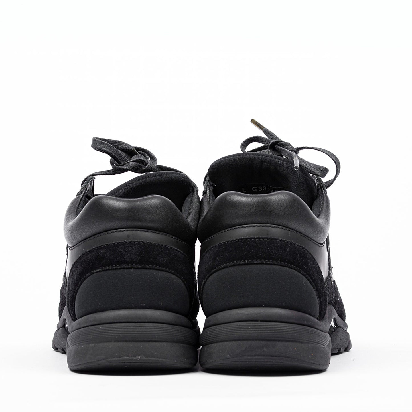 CHANEL CC LEATHER & MIXED FABRIC SNEAKERS