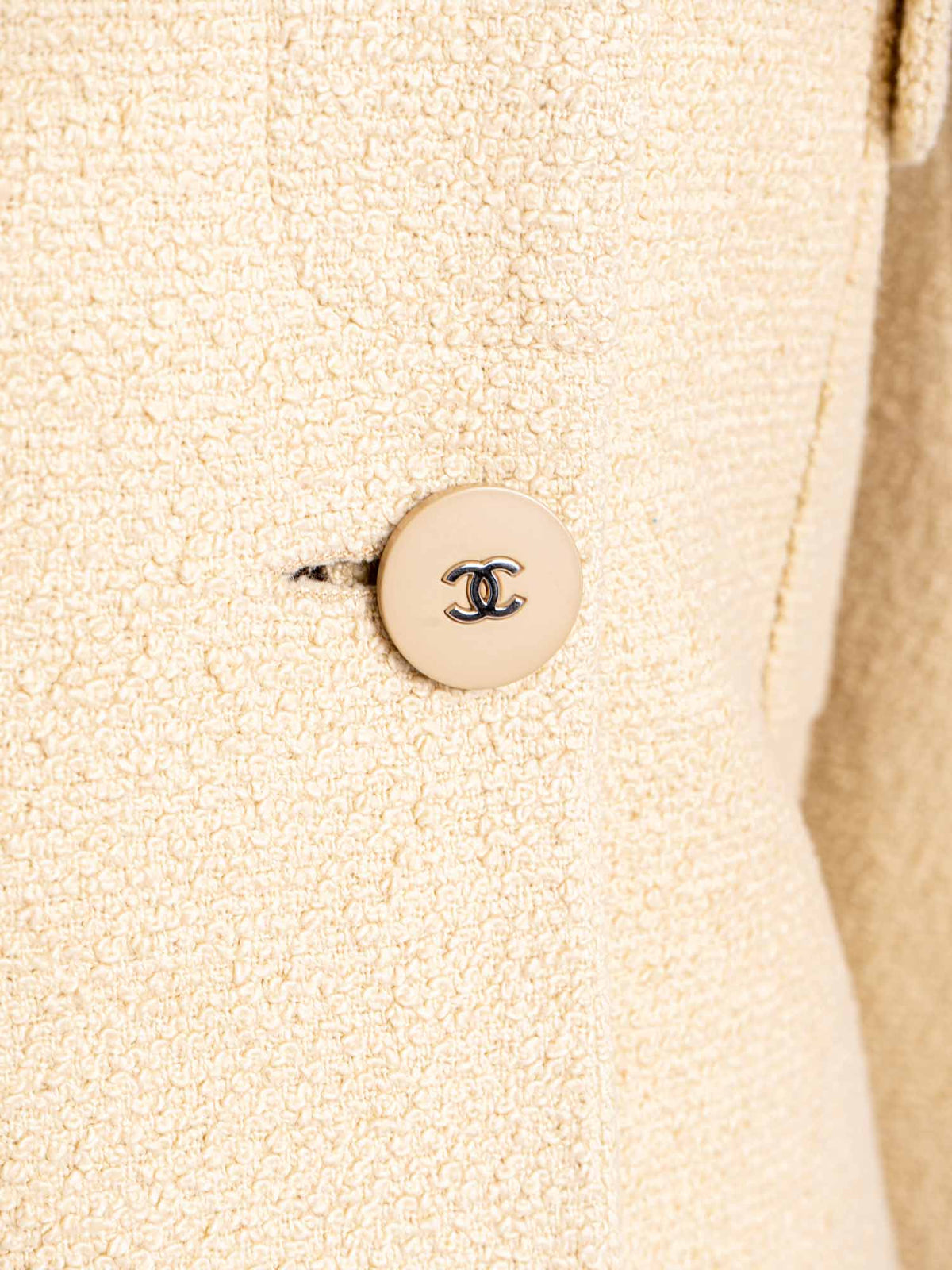 Chanel CC Logo s Tweed Fitted Jacket Beige