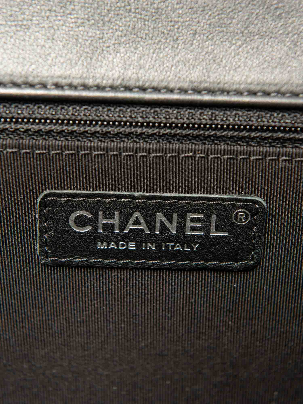 Chanel CC Logo Quilted Leather Medium Boy Bag Black