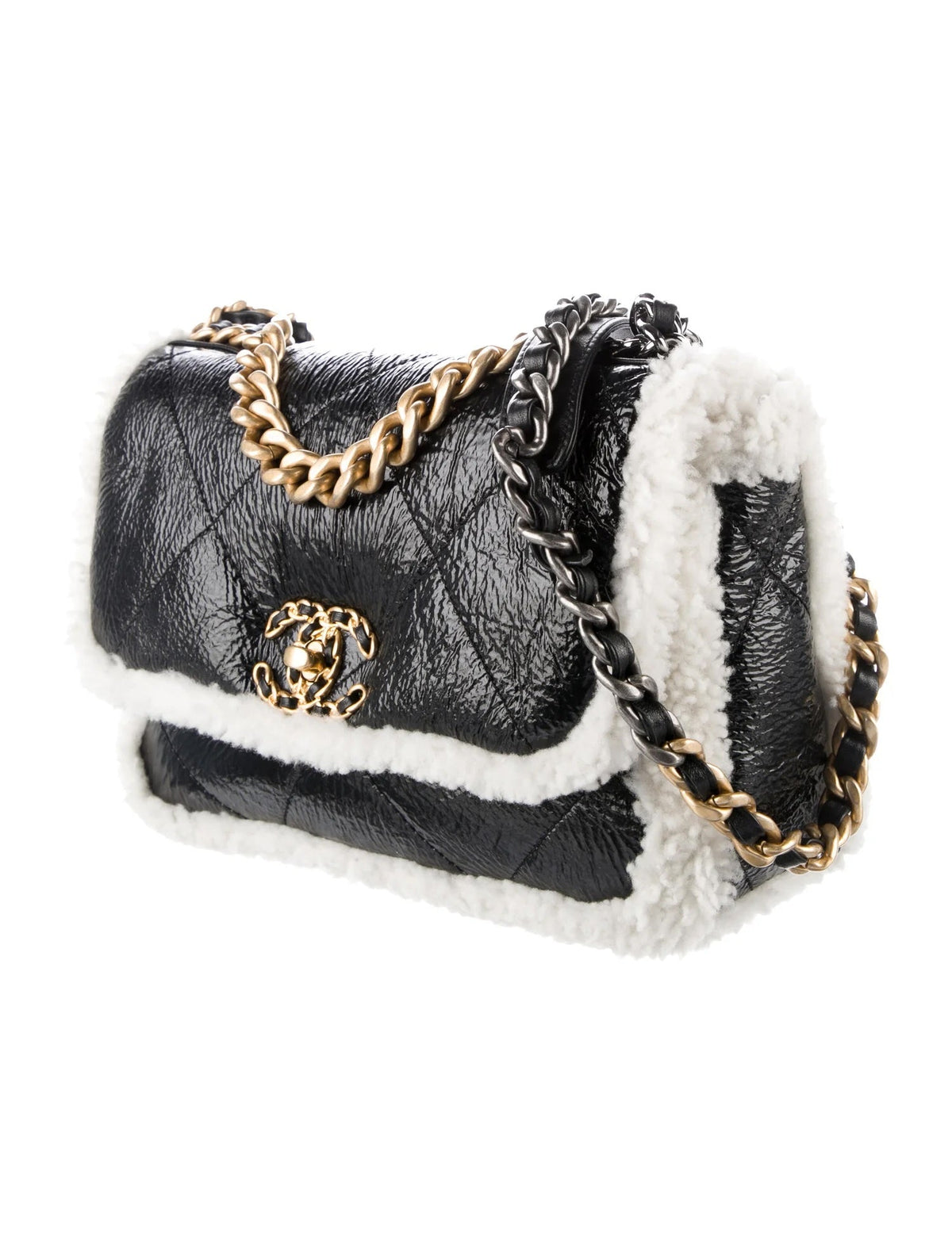 CHANEL 2021 SHEARLING MEDIUM 19 FLAP BAG