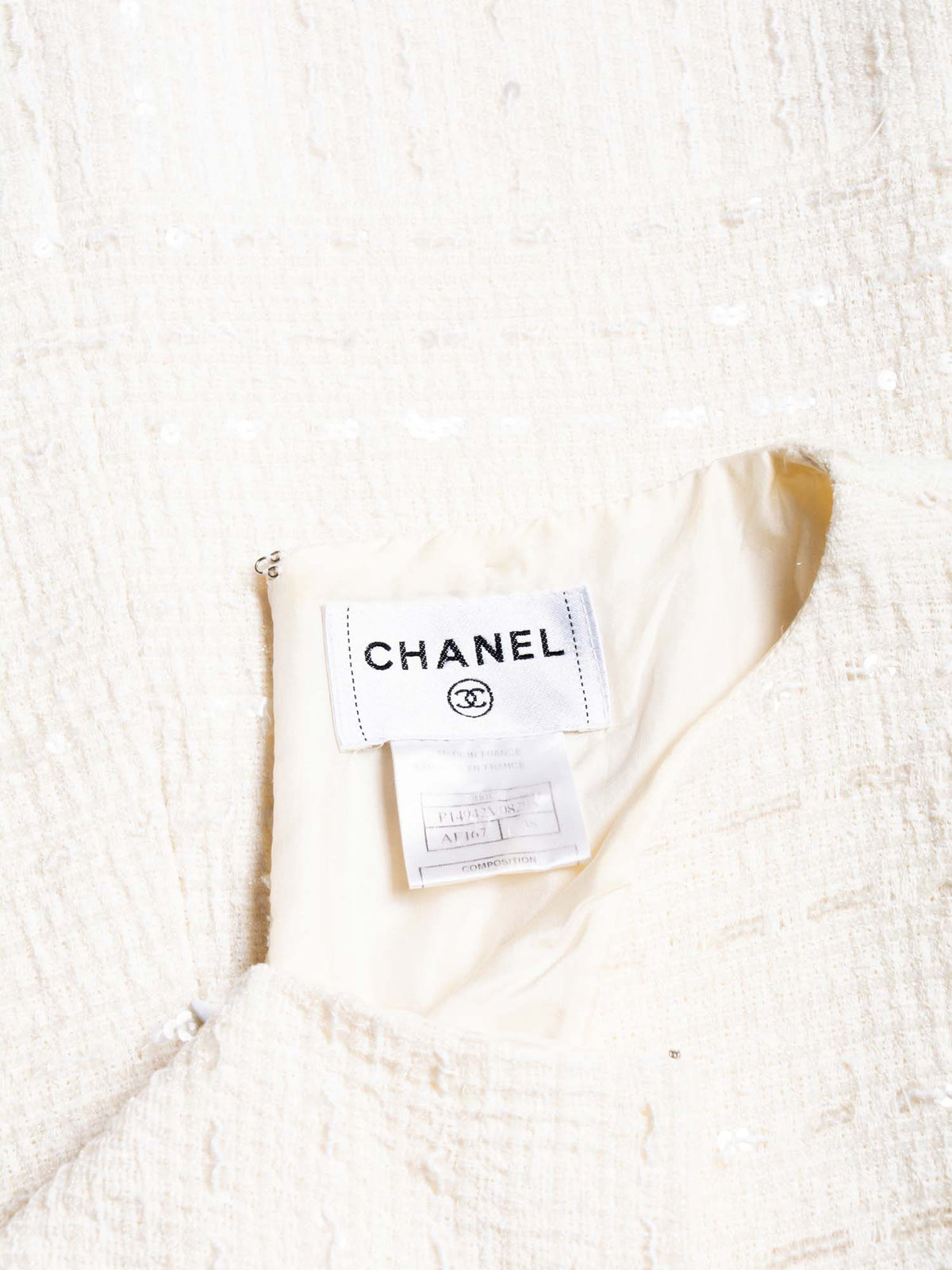 Chanel Lesage Tweed Sequin Midi Dress Ivory